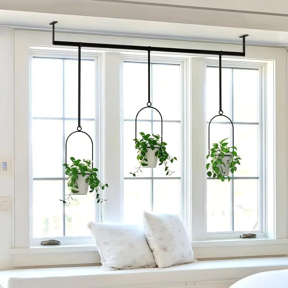 Space-saving Design: Equipped with 1 Adjustable Metal Rod, This Vertical Planter Makes Full Use Of Windowsill And Balcony Space, Instantly Creating A Charming Mini Vertical Garden.