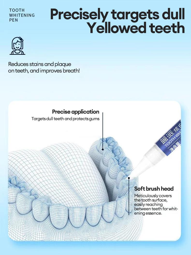 Teeth Whitening Pen, Plant-Based Formula for Fast, Effective Yellow Teeth Improvement,Gentle, Sensitivity-Free Stain Remover for Brighter Teeth,Breath Improvement