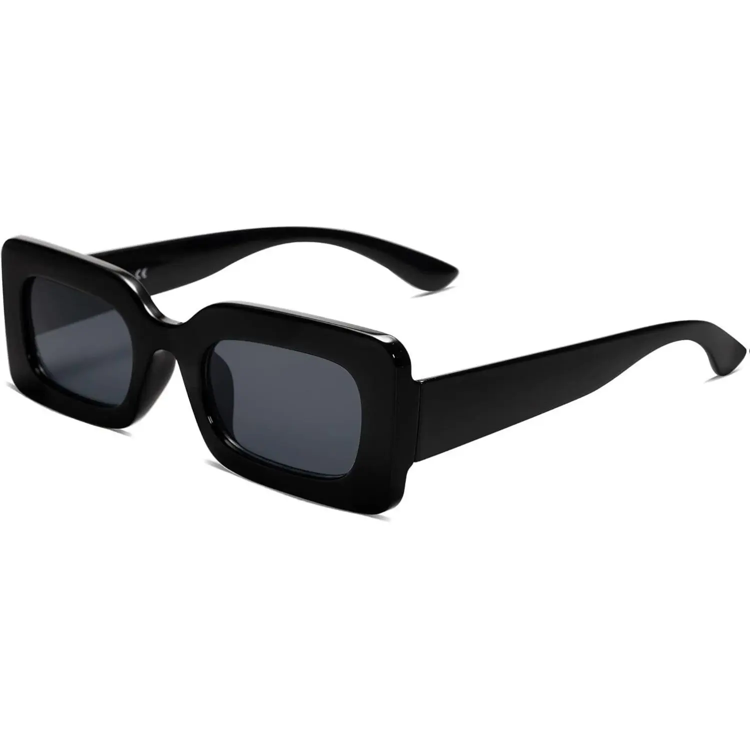 SojoS Retro 90s Nude Rectangle Sunglasses Women Men Trendy 