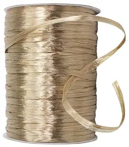 Premium - Pearl Finish Raffia Ribbon --- 1/4in x 100 yards --- Kraft Color