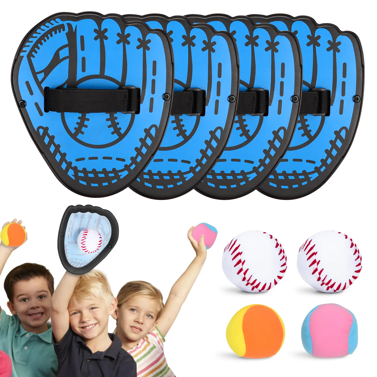 Hikeen Velcro Ball and Catch Game, Toss and Catch Ball Game Set, Baseball & Football Glove