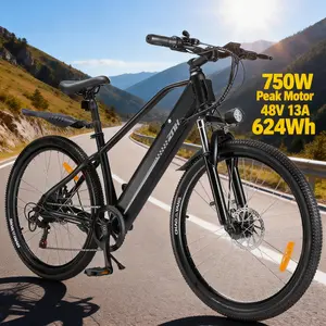 ZNH Electric Bike 48V 13AH Removable Battery 20MPH 26" Suspension Fork LED Display Hub Motors Urban Commuter Tires 30 Years Warranty