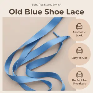 Shoelaces Ribbon – Cordones de Listón para Sneakers- Old Blue