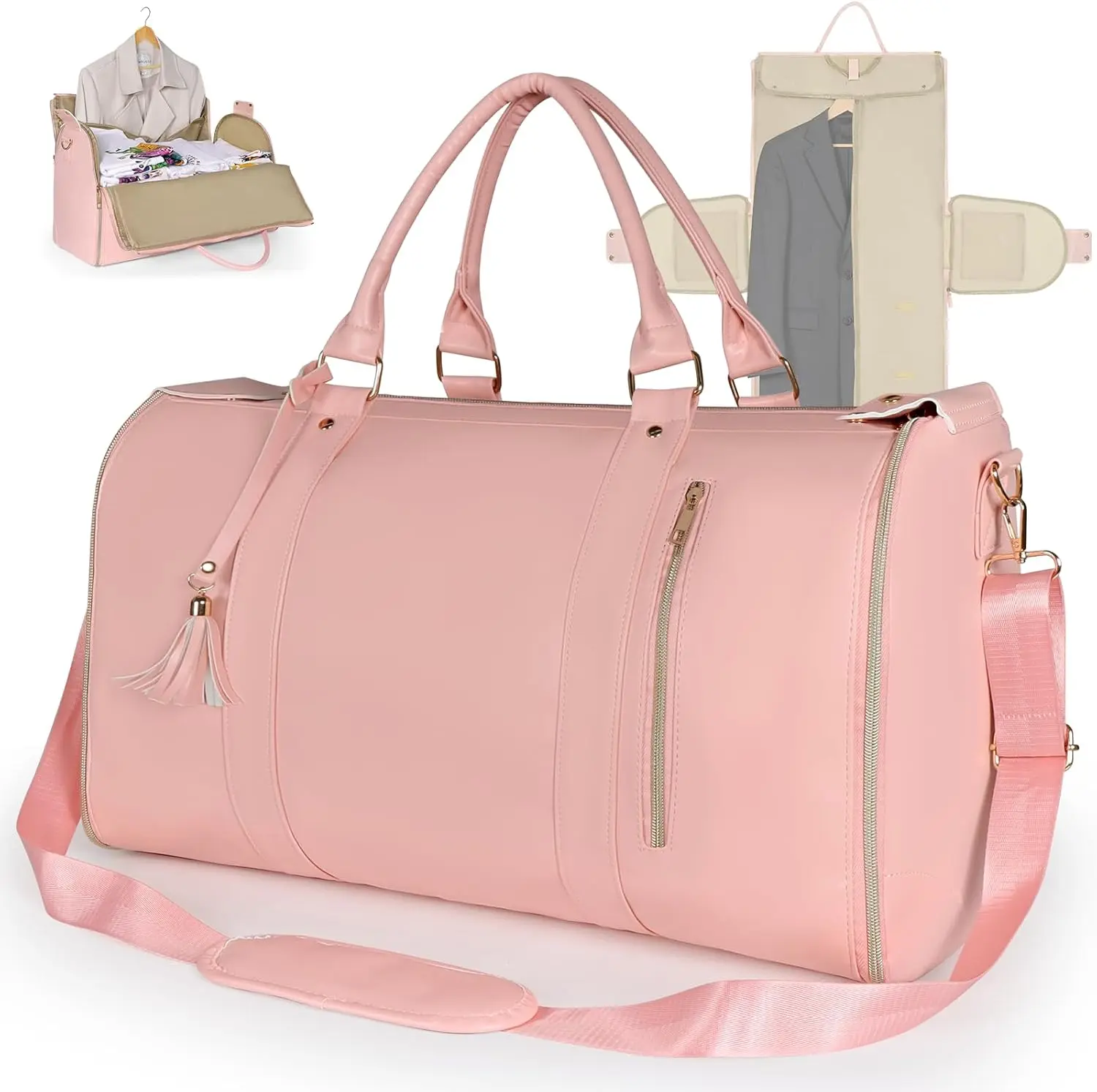 2026 Travel Duffle Bag with Garment & Shoe Compartment,Convertible Carry On Garment Bag,Waterproof & Breathable, Ideal for Weekender, Gym, Hospital, Holiday Travel,Christmas &Thanksgiving Gift