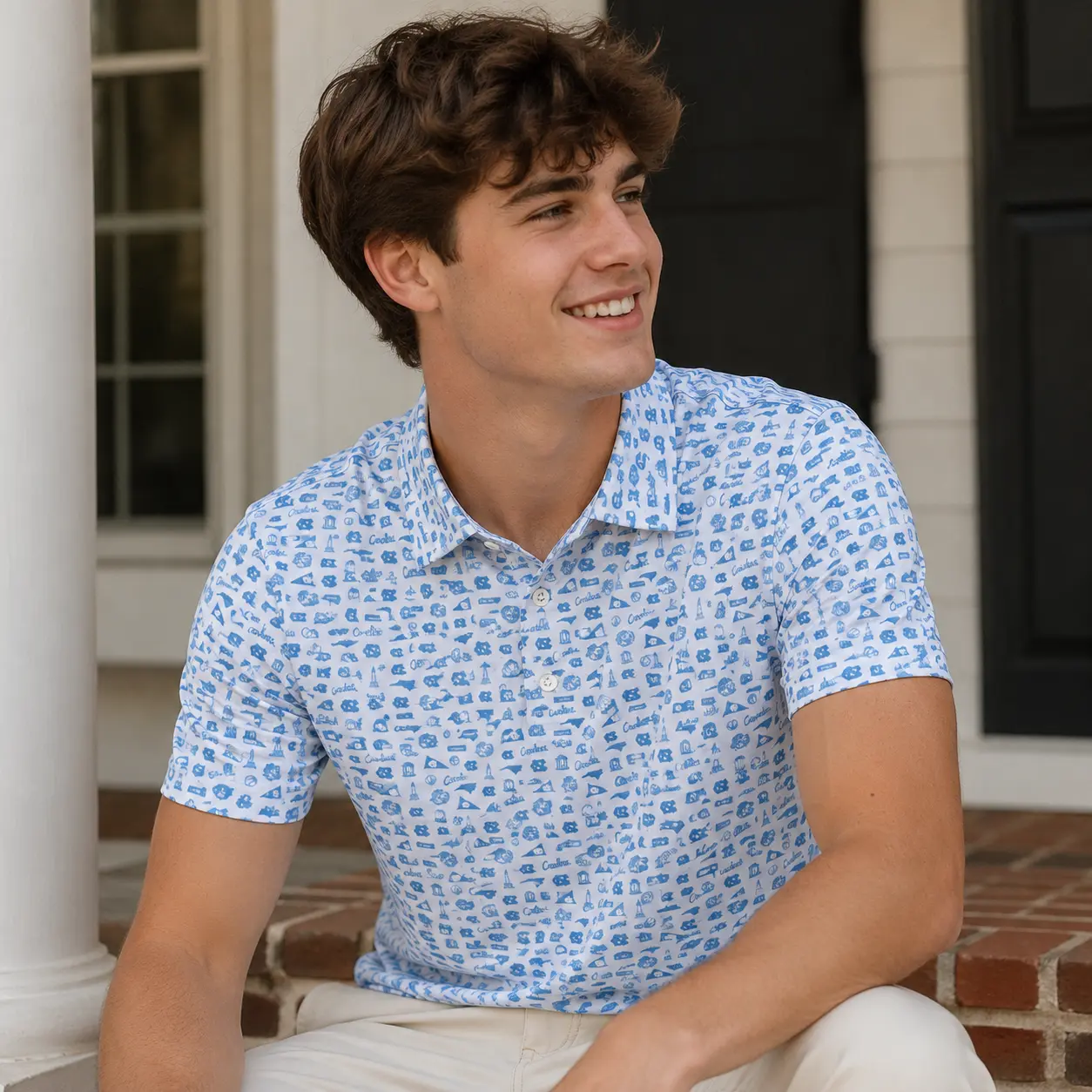 The UNC Gameday - Outfit Summer,  Men's Performance Polo Casual Golf Shirt, Golf Polo Shirt, Golf Shirt, Style 3D Golf, Gift For Men