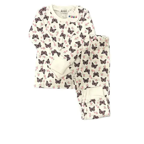 Toddler Girls Butterfly Sleepwear – 2-Piece Long Sleeve Pajamas Set | Soft, Cozy & Cute Bedtime Outfit