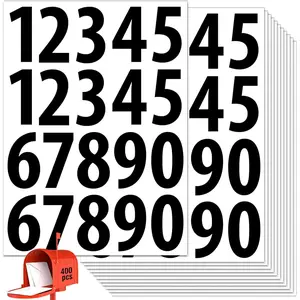 400 count Number Stickers, 2"  Mailbox Number Label, Consecutive Numbers 0-9, Self-Adhesive and -Free, Ideal for Mailboxes, Storage Boxes, Organizers, Cabinets and