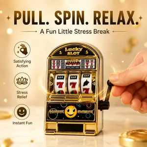 Mini Casino Jackpot Fruit Slot Machine Toy for Party Supplies, One-Armed Bandit Drinking Party Gifts, Pull Lever for Penalty Challenge, Perfect Party Essential for Adult Decompression & Lively Gatherings, Money Box Fun