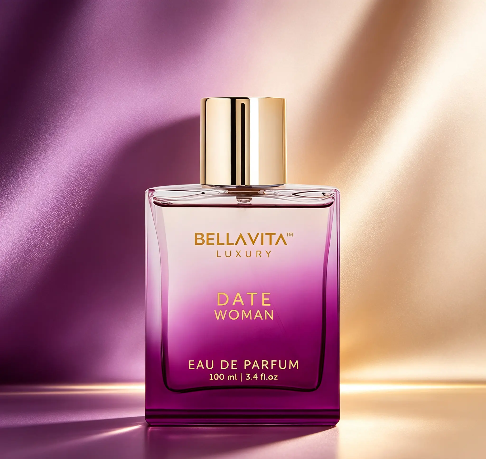 Bella Vita Luxury DATE Eau de Parfum for Women, Long Lasting Floral Fragrance with Pink Pepper, Jasmine & Moss Notes, 100ml (3.4 fl.oz.)