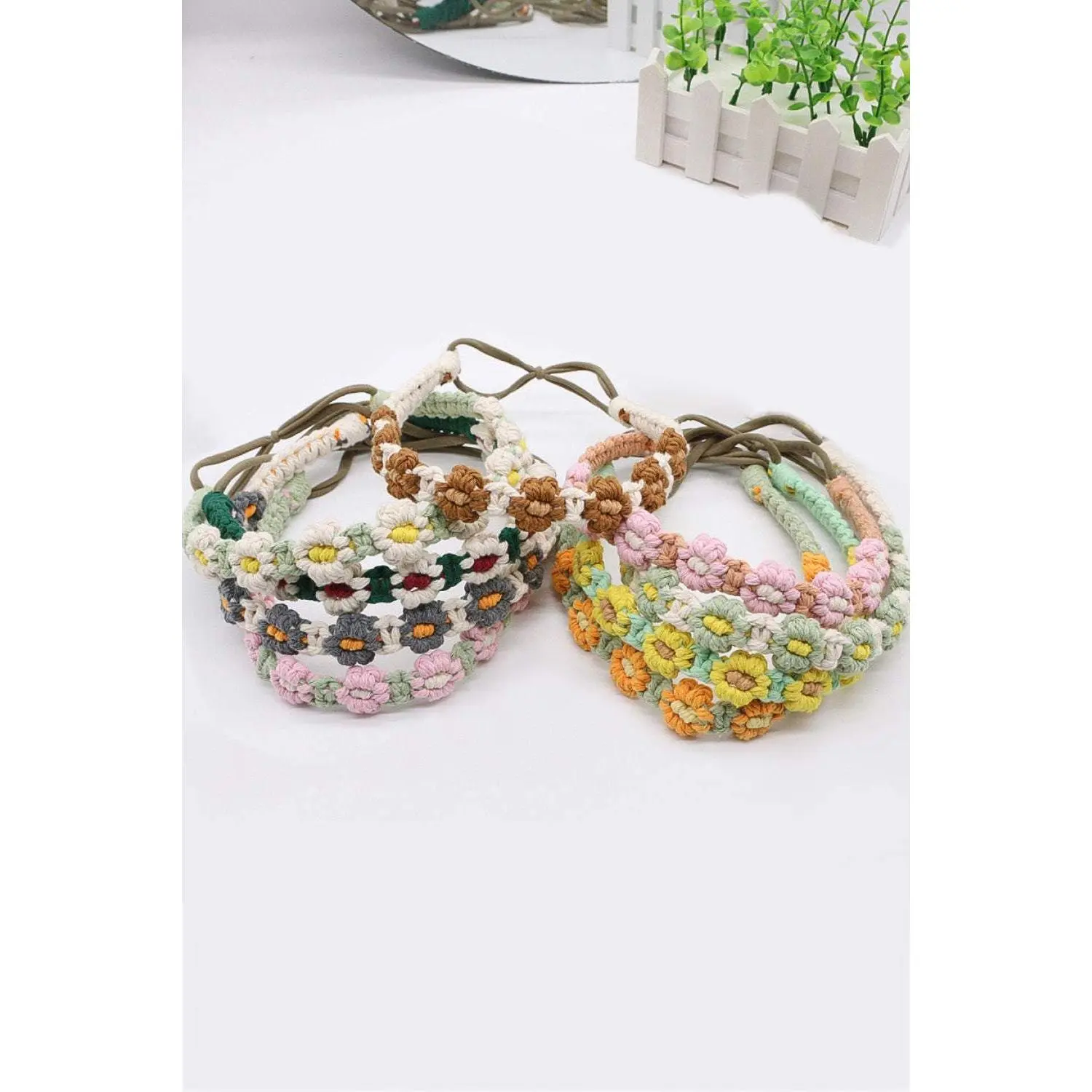 Assorted 2-Pack In My Circle Daisy Macrame Headband