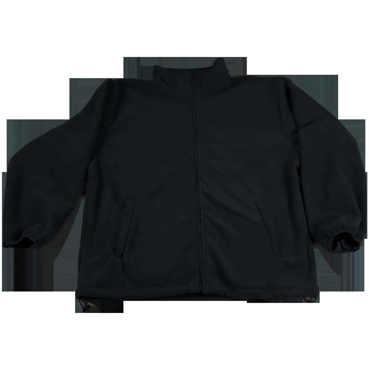 212 MAIN Men's Black Plain Full Length Fleece Long Sleeve Thermal Work Coat - 2 Zipped Slash Pockets, Elastic Cuffs, Shock Cord Bottom Adjustment, Stretch Polyester, 4X, Fashion Zipper Jacket for Casual Menswear