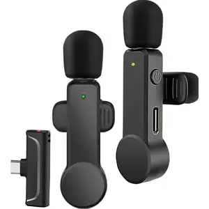 2 Pack Wireless Lav Mic USB C, Noise Canceling Mini Lapel Mic for Android Phone, iPhone 15,iPhone 16,iPhone 17 For Video Recording Vlog
