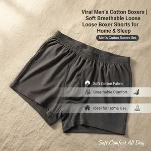 Aro Shorts Men’s Cotton Boxer Shorts | Breathable Loose-Fit Mid-Rise Lounge Underwear