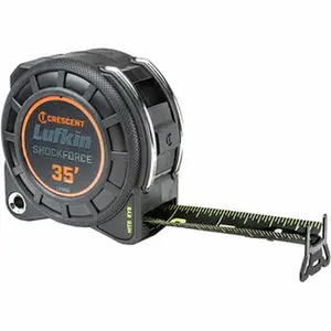 Lufkin Tape Measure - 35 ft Long, 1-3/16 in Wide, Black & Green Blade with 1/16 & 1/8 in Inch Graduations, Black Case L1135B-02