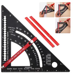Carpenter Square 7 inch Woodworking Tools Adjustable Rafter Square Carpenter Tools, Combination Square Framing Square, Aluminium Carpentry Squares, Gift for Carpenters