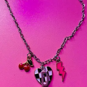 Electric Cherry Initial Charm necklace