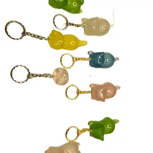 Cat Key Rings Resin - Colorful Cat Shaped Keychains for Everyday Use