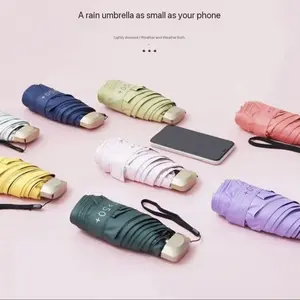 Portable Foldable Umbrella, 1 Count Lightweight Waterproof Umbrella, Rain & Sun Dual Use Umbrella for Outdoor Travel, Camping, Running