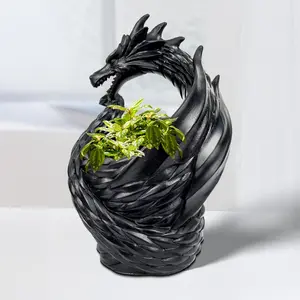 Vintage Style Resin Dragon Design Flower Pot, Creative Dragon Design Flower Pot, Garden Decoration, Home Decor Supplies, Gardening Tool