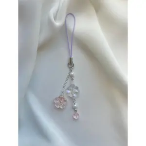 Sakura Bloom Phone Charm - Handmade Metal Design for Smartphones and Cellphones with Colorful Accents