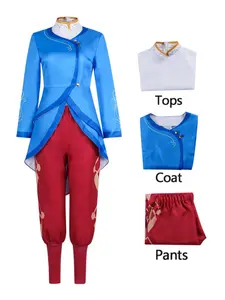 Enchanted Princess Cosplay Costume Set, Blue Elain Role Play Suit, Halloween Performance Wear, Party Dress-Up