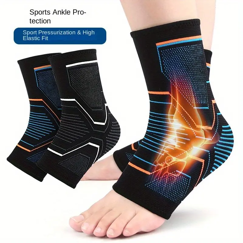 2pcs Outdoor Compression Knit Ankle Braces, Ankle Sleeve, Ankle Wrap, Ankle Compression Cuff, Warm Running Fitness Support, Ankle Protective Compression, Ankle Stabilizer, Stabilize Ankles, Shock Absorption, Unisex Sports Gear