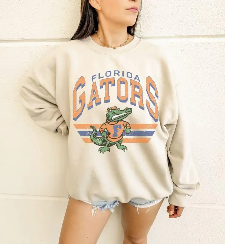 Retro Florida Gators sweatshirt in tan, UF, college sweatshirt, oversized, unisex