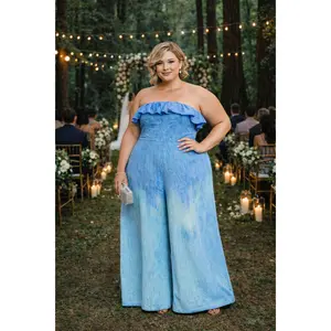 Strapless Blue Ombre Jumpsuit