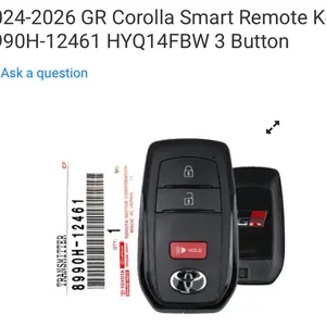 2024-2026 GR Corolla Smart Remote Key 8990H-12461 HYQ14FBW 3 Button