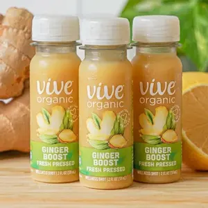 3 packs Vive Organic Pure Ginger Fresh Pressed Wellness Shot Natural Ginger Boost Drink 2oz