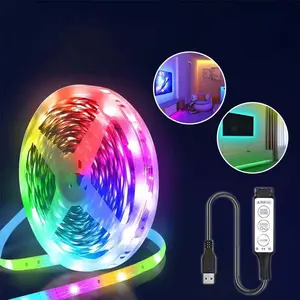 USB RGB LED Light Strip, 3-key Control LED Light Strip with Remote Control, Decorative Light for Home Party TV Backlight