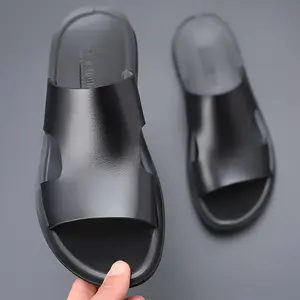 Men's Casual Summer Slippers, Solid Microfiber Slip-On Clogs with Round Toe and Non-Slip Sole for Outdoor Beach Use
