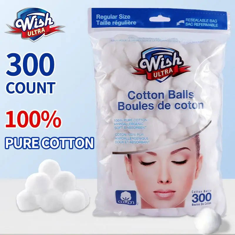 Super Jumbo Size Cotton Balls 100% Pure Cotton Soft Gentle Absorbent Multipurpose Natural cotton balls, makeup cotton balls, disinfectant cotton balls 300/600/1200pieces