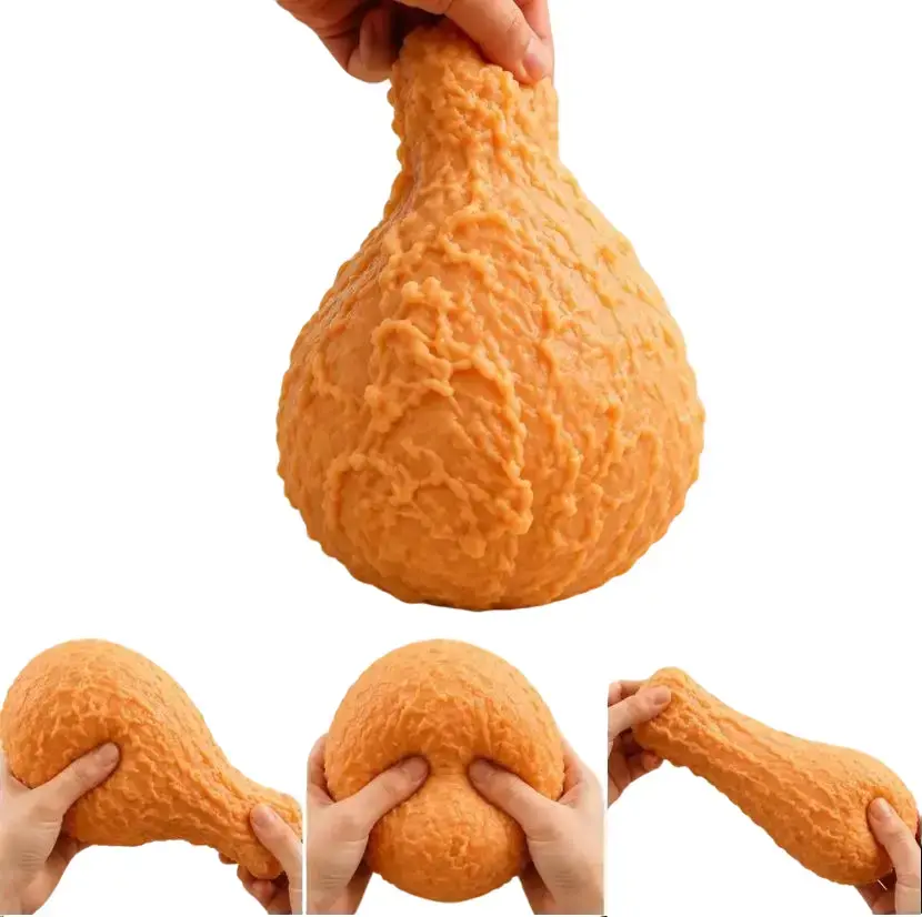 Jumbo Realistic Chicken Leg Squishy Toy, Slow Rising Sensory Squeeze Toy, Stress Relief Fidget Desk Toy, Funny Party Favor & Novelty Gift Toy, 1 Pack