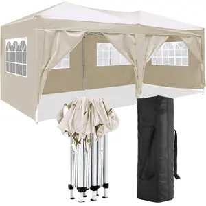 10'×20' Canopy Tent with 6 Removable Sidewalls, Folding Foldable Design Outdoor Tent for Party Wedding Camping Backyard Patio Garden Event Shelter UPF 50 Plus