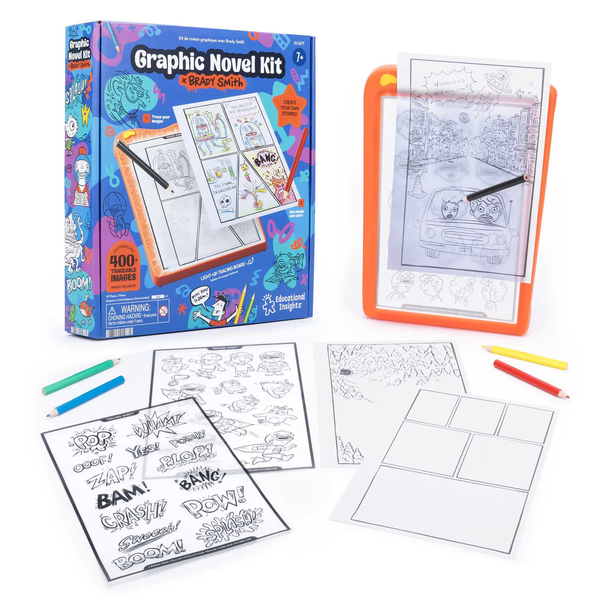 EDUCATIONAL INSIGHTS GRAPHIC NOVEL KIT, CREATE YOUR OWN COMIC BOOK, BRADY SMITH, AGES 7+