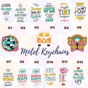 Faith-based Mom Teacher Motel Keychains Ol-O12 (Misc) Vintage Design Retro Charm with Super Cool Messages Made to Order New