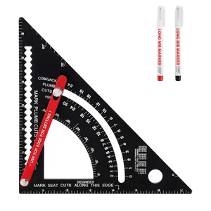 [Hand Tools Kits] Adjustable Roofing Square 7 Inches,Aluminum Lmperial Carpenter Square Set,Combination Square Angle Carpentry Triangle Ruler with 2 Pencils