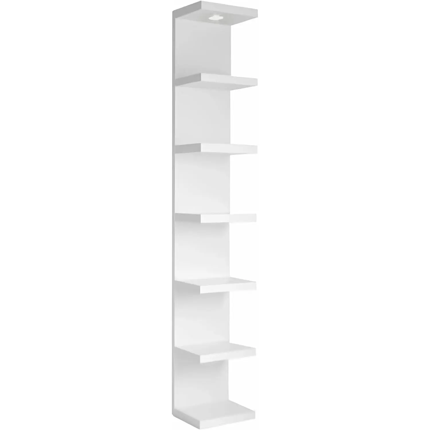 Versatile 7 Tier Wall Shelf Unit,White Lack Wall Shelf,Display Floating Shelf with LED Remote Control Light Cango Gear