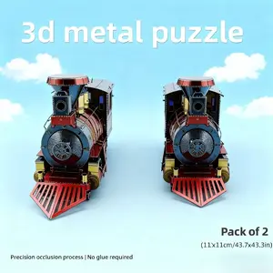 3D Metal Puzzle, Retro Train Model, Precision Interlocking Glue-free Assembly Puzzle, Collectible Grade Puzzle
