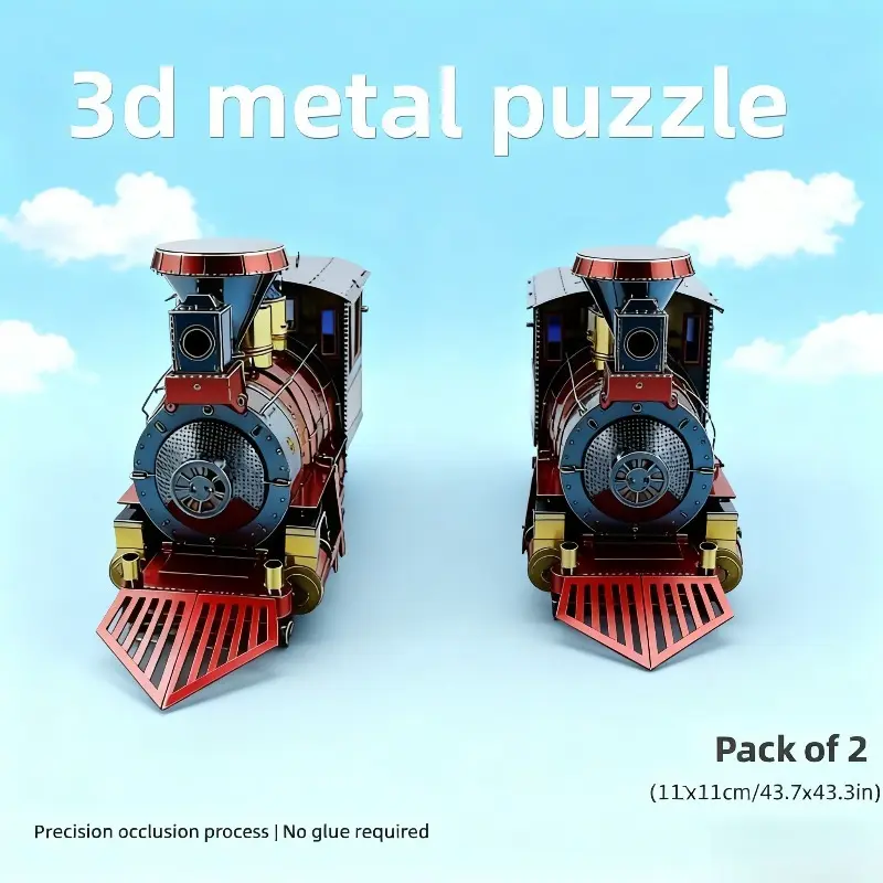 3D Metal Puzzle, Retro Train Model, Precision Interlocking Glue-free Assembly Puzzle, Collectible Grade Puzzle, Puzzle Cube