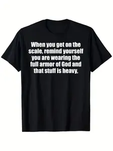 Best Choice: Humorous Christian T-Shirt Featuring The Full Armor of God, Made of 100%, Crew Neck, Regular Fit, Short Sleeves, Flared Hem, Ideal for Both Men And Women, All-Year Wear, Casual Design, Extra Long Plus Size