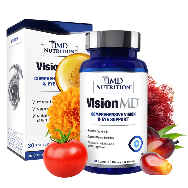 1MD Nutrition VisionMD Eye Vitamin CARMIS - Eye Supplement for Adults - OptiLut Lutein & Zeaxanthin - Supports Vision Health Care, Everyday Eye Strain & Occasional Dry Eye