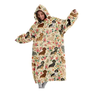 Cute Blue Cat Hooded Blanket, Soft Flannel Throw for Sofa, Home Leisure, Air Conditioning, Nap, Office Bed Camping Travel Gift, Cozy Hooded Blanket