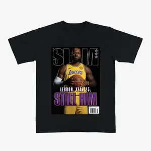 LeBron James SLAM Cover T-Shirt, Vintage Basketball Graphic Tee Featuring Year 23 Still Him Design, Legend Fan Gift