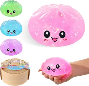 Pink Dumpling Squishy Stress Ball with Mystery Box, Viral Bao Bun Fidget Sensory Toy, Halloween-Christmas Gift for Fidgeters