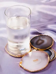 Set of Crystal Agate Coasters for Tableware