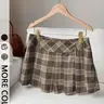 Women's Plaid Pleated Mini Skirt, Bottoms, Short, Soft Woven Fabric & High-Waisted Fit & A-Line Pleats & Secure Lining & Multiple Color Options,pleated skirts,1pc