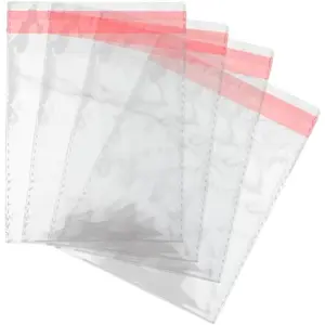 Cellophane bags (200 pieces) transparent with self-sealing strip, 200 adhesive cellophane clear bag in various sizes. Candy bags, cookie bags, bags for gifts, , books (Transparent, 4x4 In)