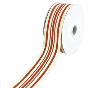 Woven French Stripes Wired Ribbon, 1-1/2-Inch, 10-Yard